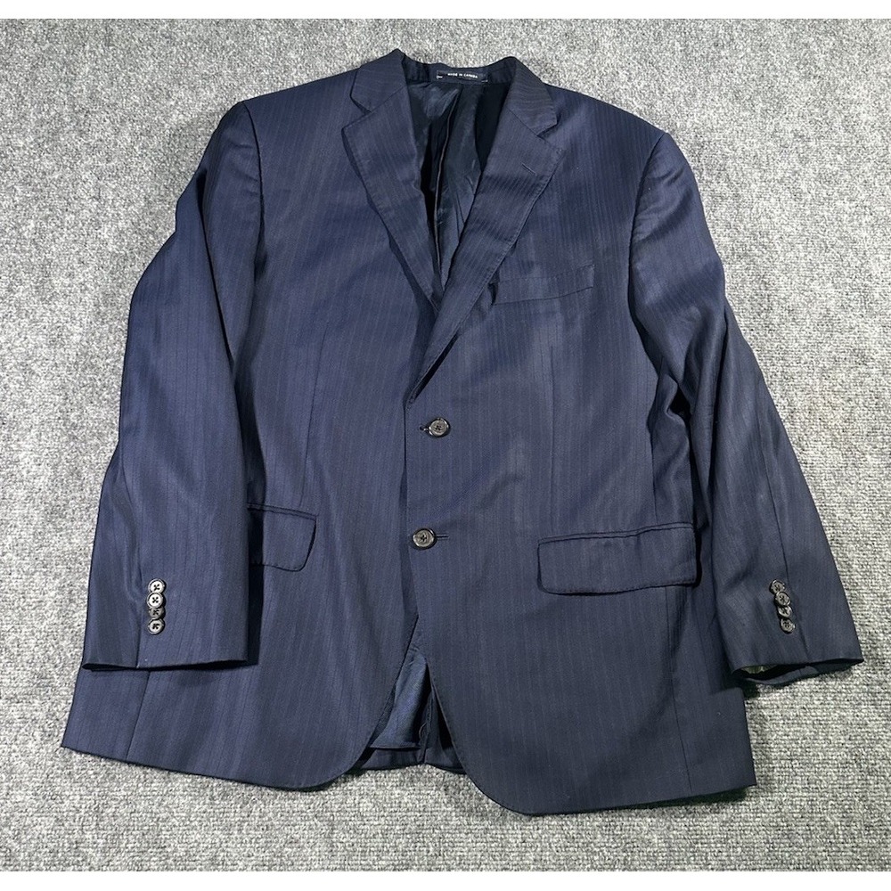 Cremieux LORO PIANA Mens 42S Blue Pinstripe Blazer 100% Wool Super 130s